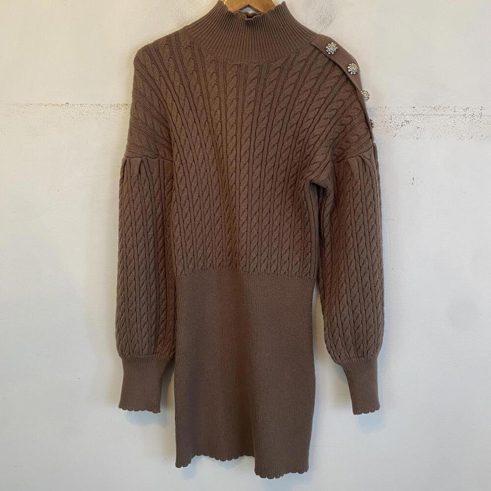 EN SAISON taupe knit Bettany dress sz S - Picture 6 of 8